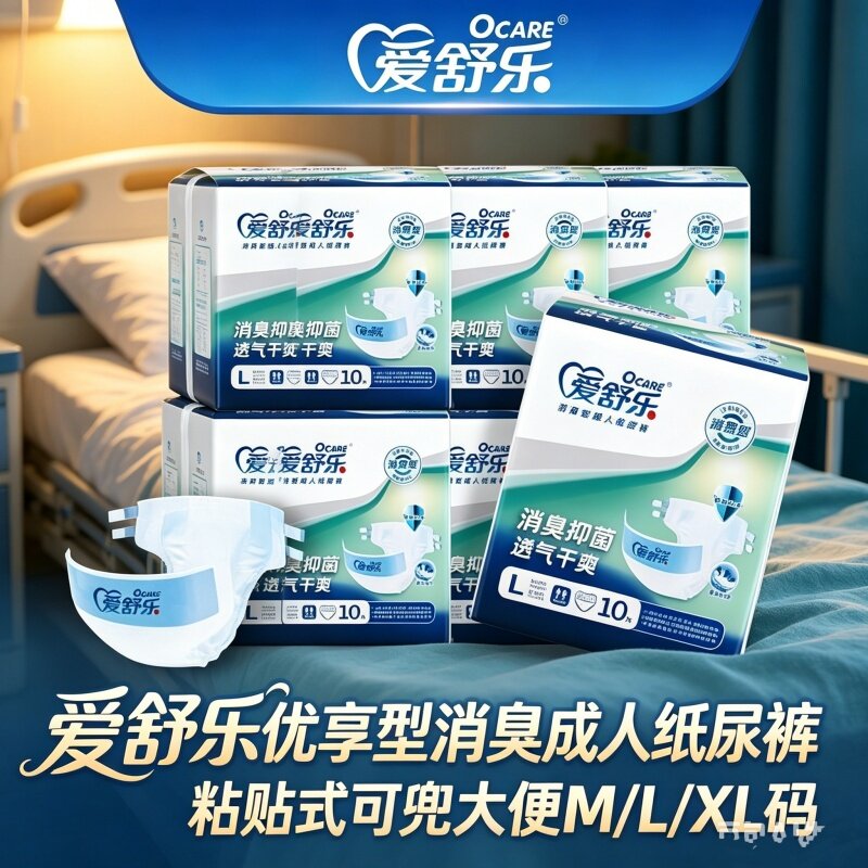爱舒乐优享型消臭成人纸尿裤M/L/XL码老人防漏瞬吸干爽透气男女用