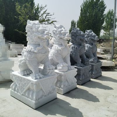 石雕麒麟一对汉白玉青石