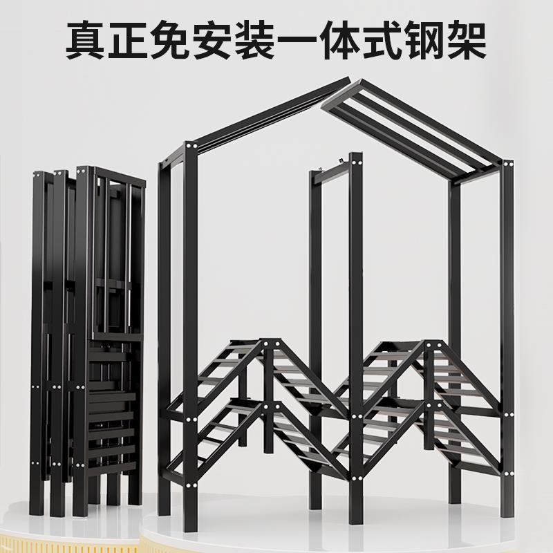 一体式免安装卧室家用衣柜简易出租房用钢架折叠结实耐用衣橱