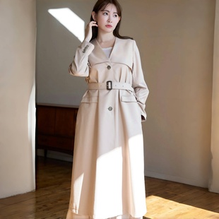 Her lip to官方正品V领春季风衣外套
