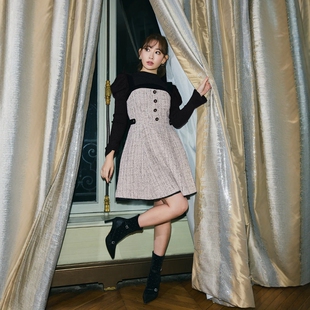 Her lip to 玛歌粗花呢迷你连衣裙 轻奢小香风优雅质感A字裙