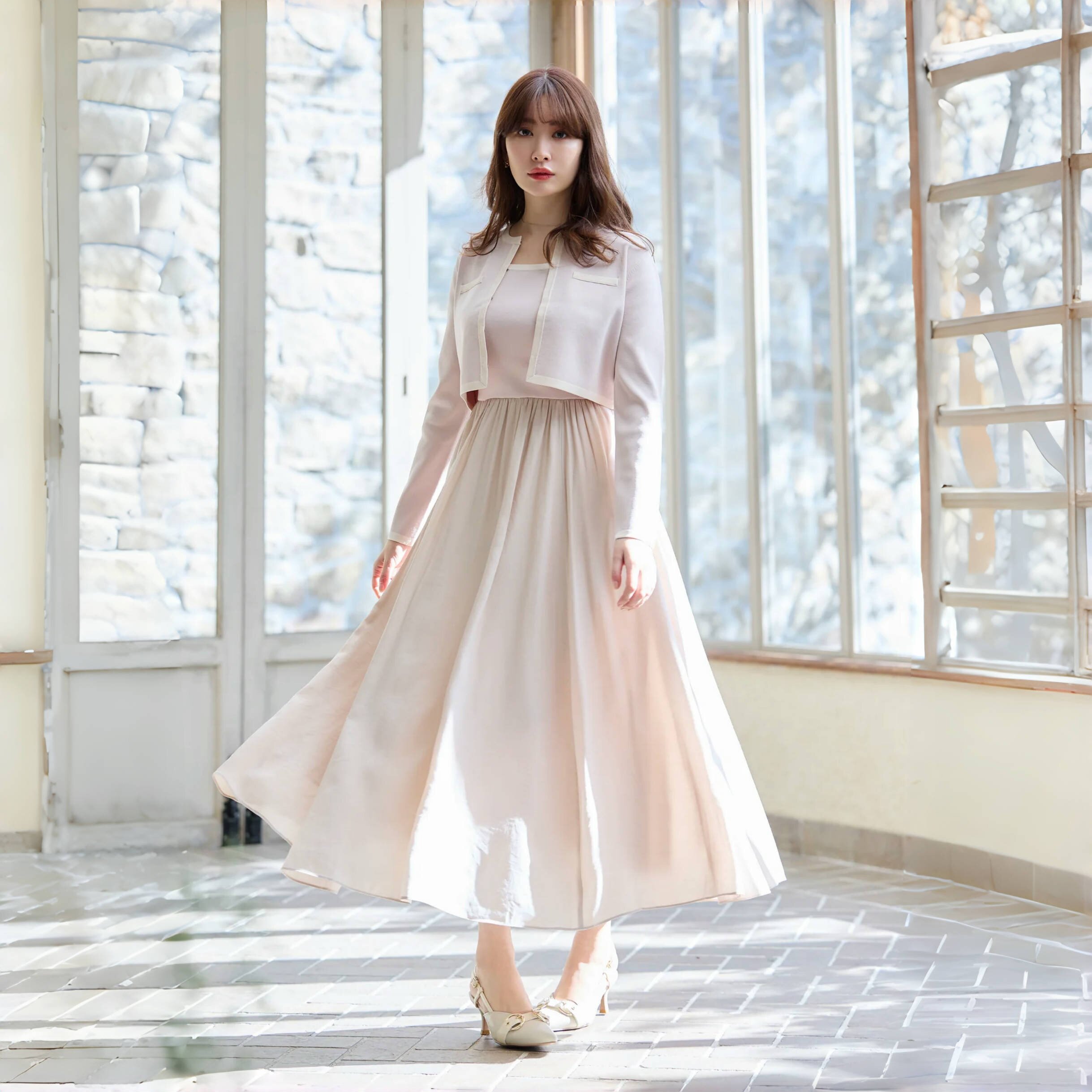 Her lip to官方正品双色针织连衣裙套装【日本直邮不 退 换】气质