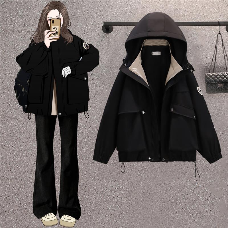 胖MM大码女装2025年秋装新款宽松显瘦减龄帅气防水冲锋衣夹克外套