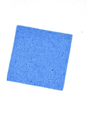 蓝色加厚型清洁海绵 木浆压缩海绵 清洁烙铁头用 焊接品海棉6*6CM