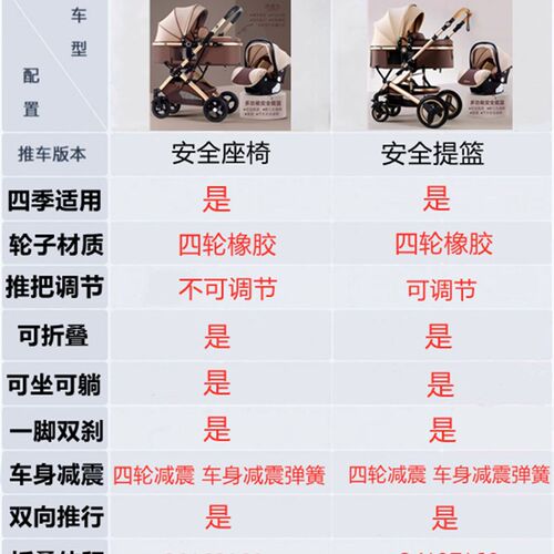 四合一婴儿车双向新生儿宝宝安全座椅提篮式汽座婴儿三合一推车