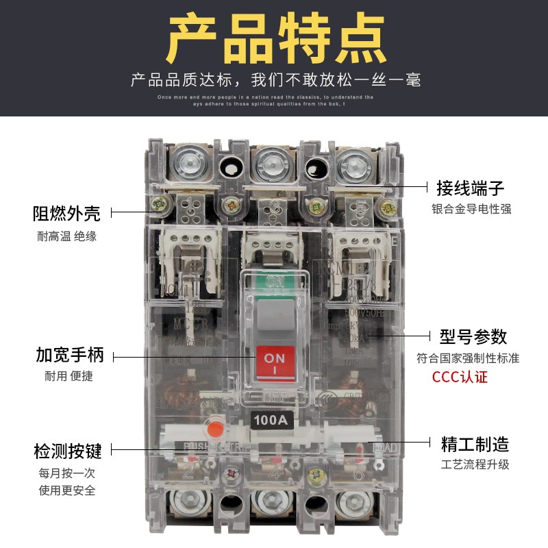 上海人民RCM1-250L/4300塑壳断路器NM1三相电透明空气开关4P 125A