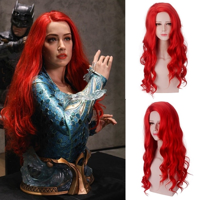 海后湄拉假发电影正义联盟超人前传海王cosplay红色长卷发 Mera