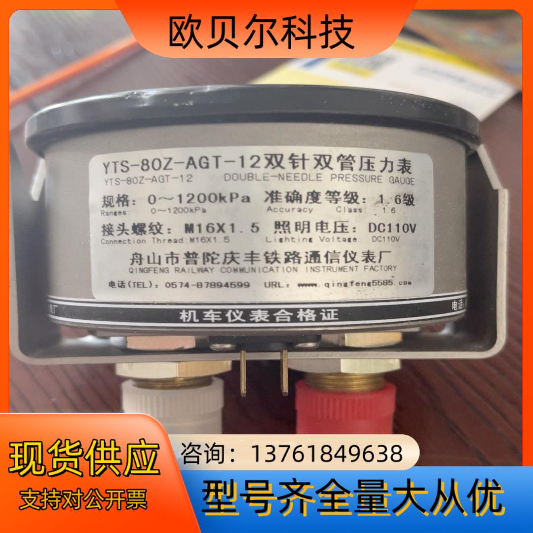 铁路用 双针双管压力表 YTS-80Z-AGT-12 规格：