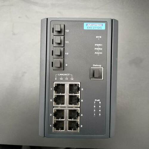 研华EKI-2712G-4FPI-AE 工业以太网交换器，外