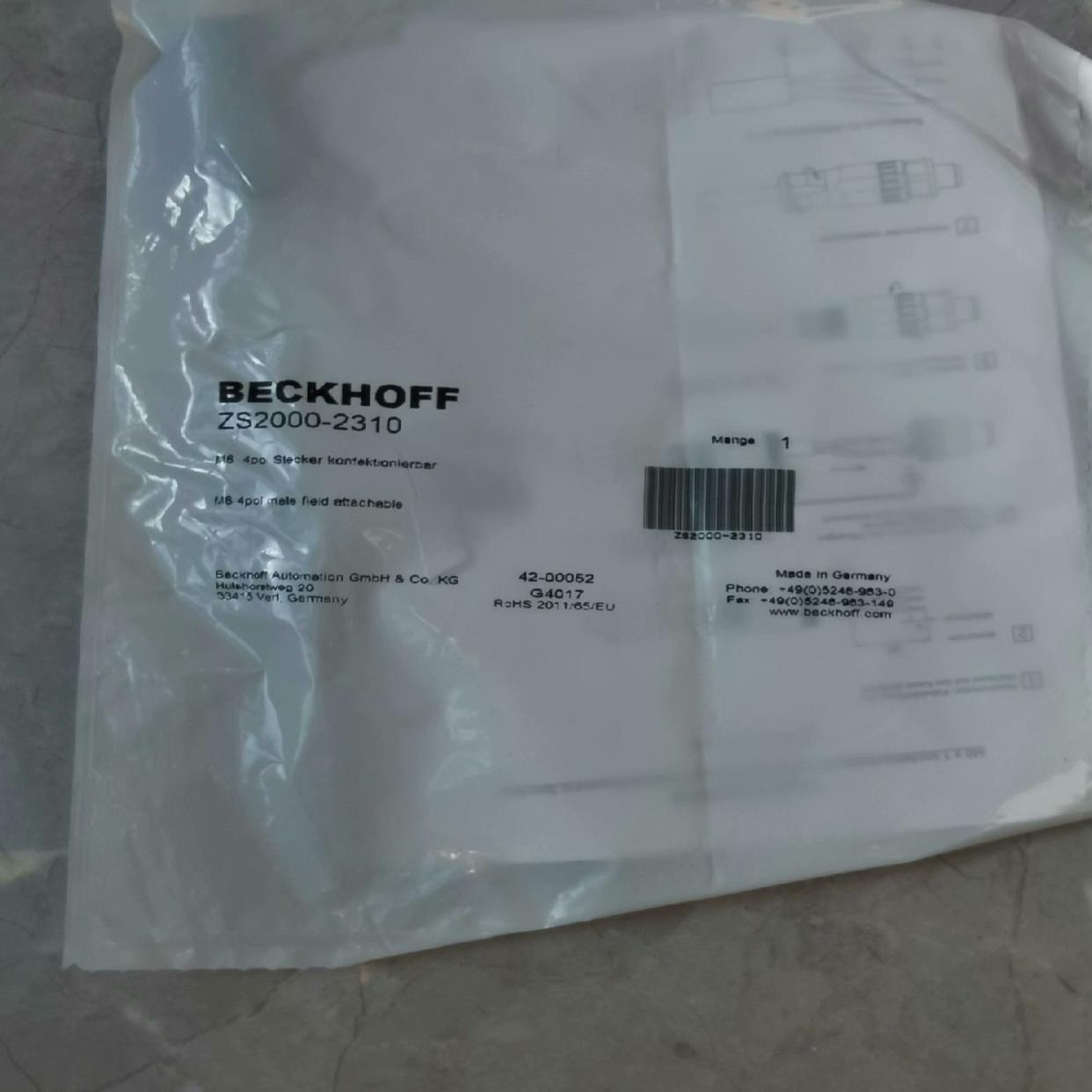 {雅致机械商行}BECKHOFF倍福接头ZS2000-2310 20多个