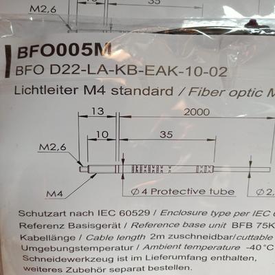 原装现货巴鲁夫BFO005M光纤传感器探头BFO D22-L