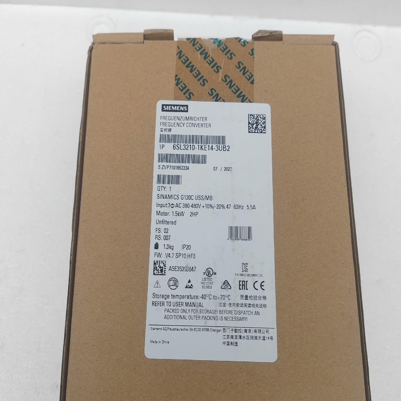 #变频器西门子变频器6SL3210-1KE14-3UB2 全