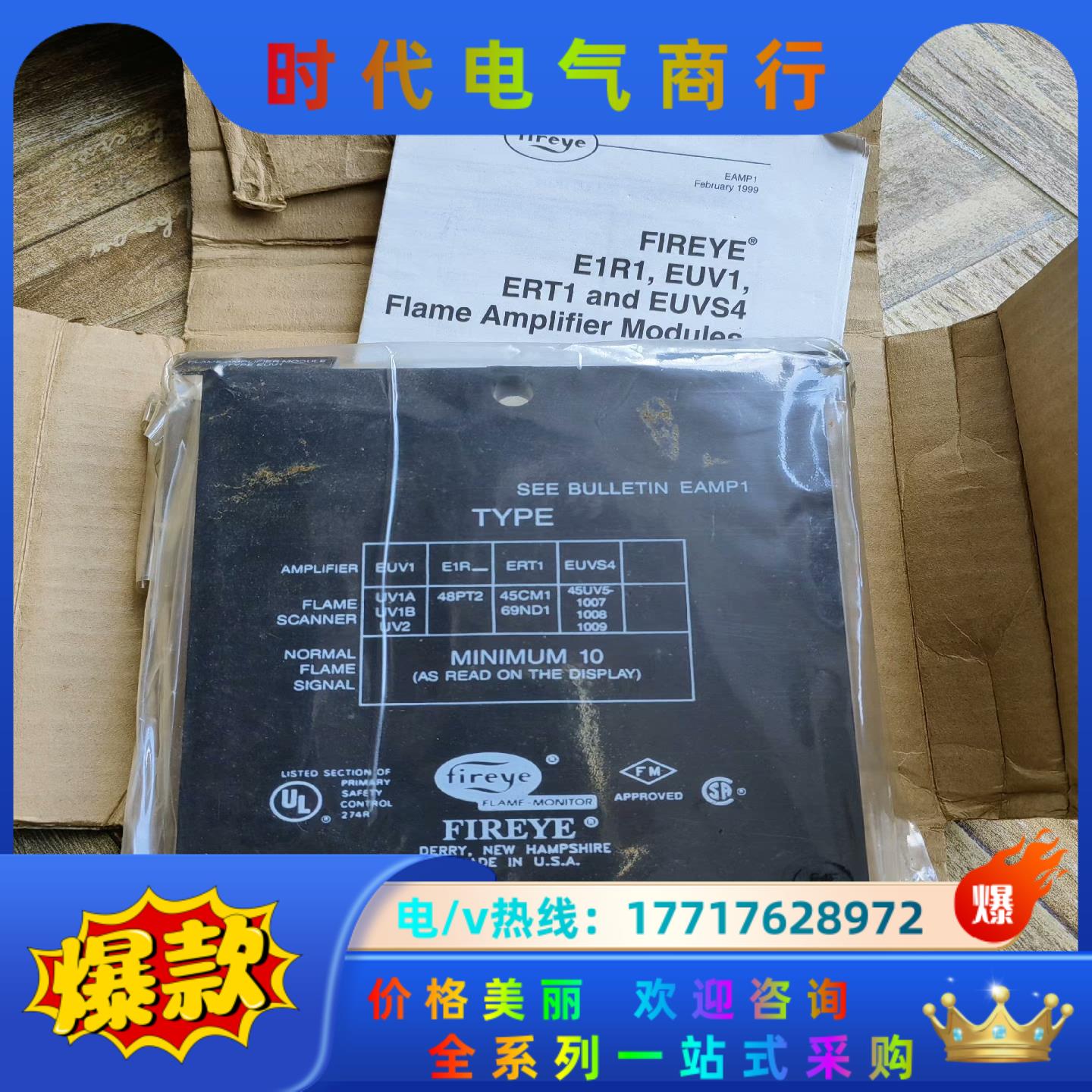Fireye 火焰放大器模块 EUV1, E1R1, ERT议价