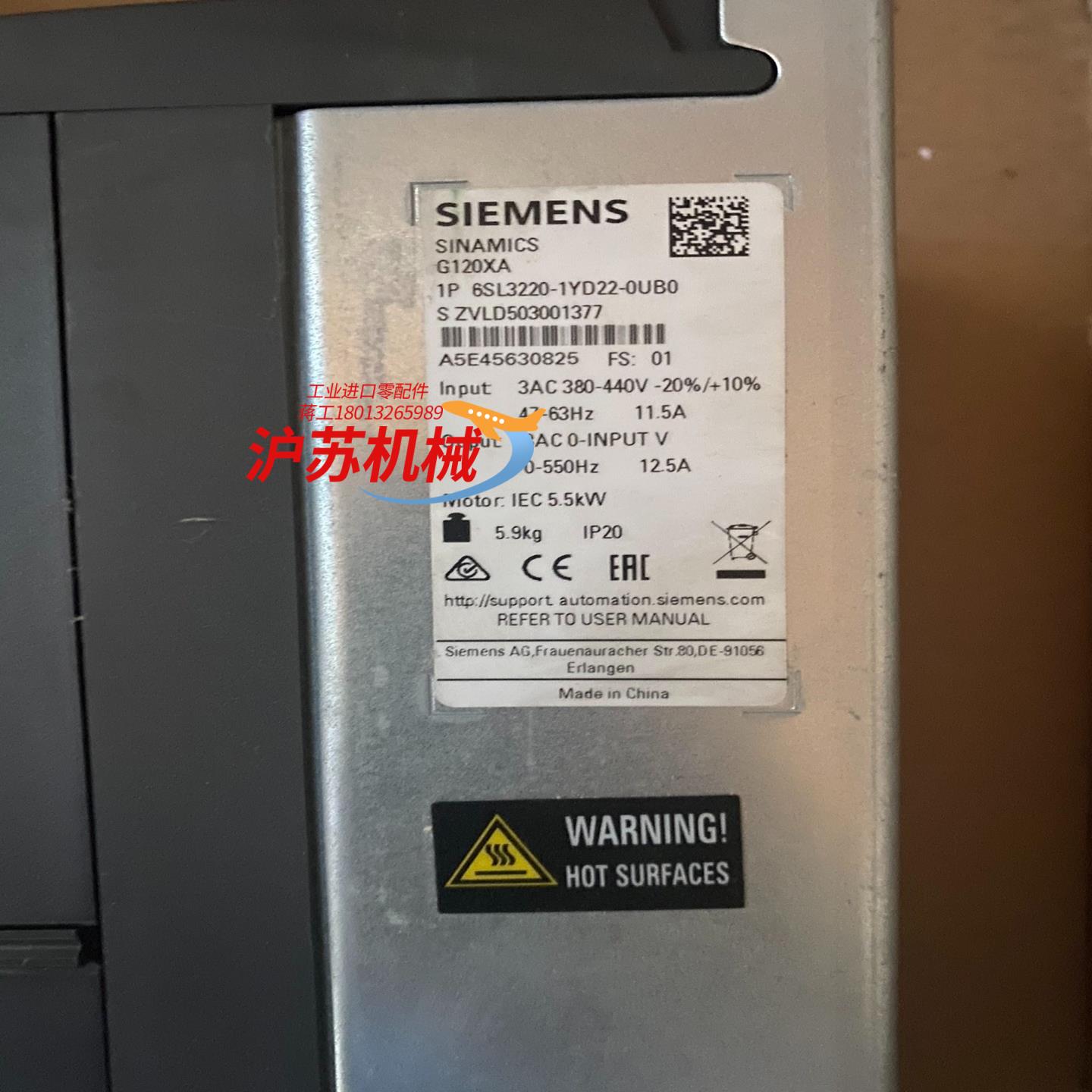 西门子6SL3220-1YD-22-0UB0·5·5KW，有
