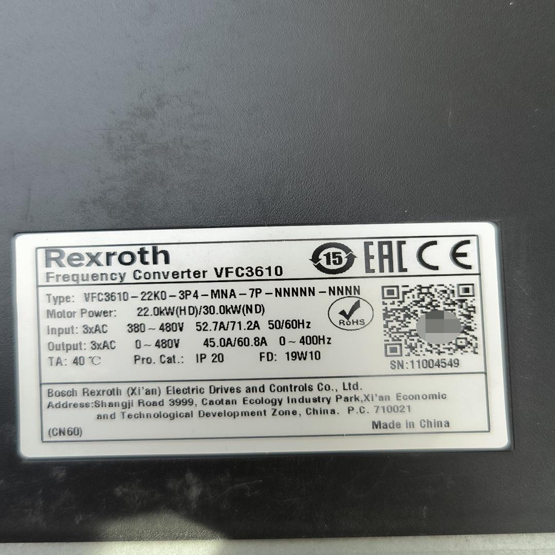 （设备配件）力士乐变频器 VFC3610-20K0-3P4