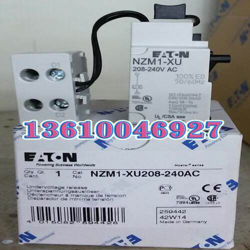 EATON MOELLER断路器欠压线圈NZM1-XU208-240AC议价