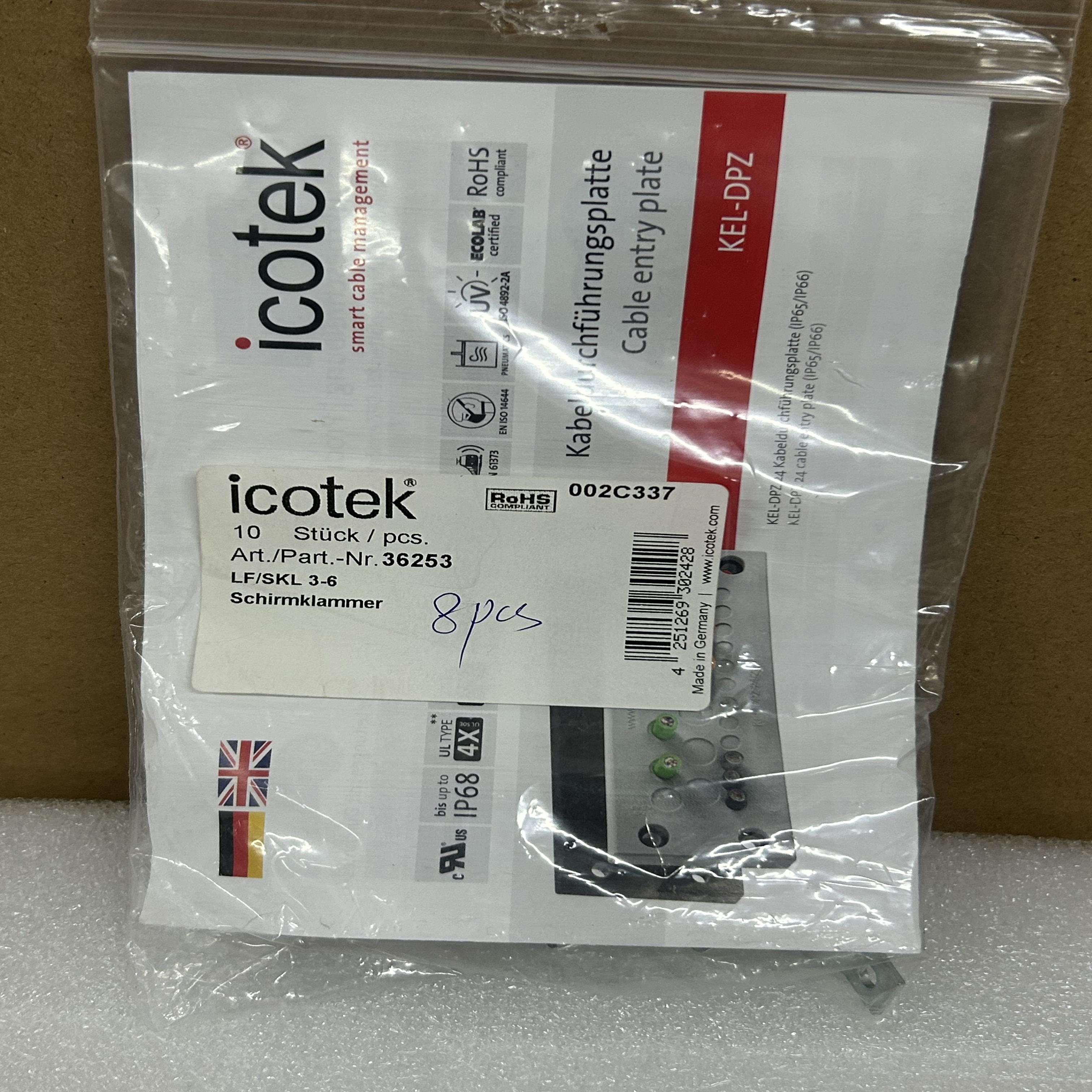 ICOTEK电缆EMC屏蔽夹LF/SKL3-6订货号3625
