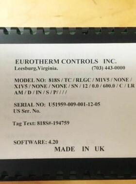 Eurotherm/欧陆温控器型号818S/TC/RLGC/
