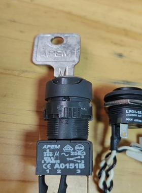 【工控自动化】APEM钥匙开关2位A0151B,NKK自复位按钮LP01-议价