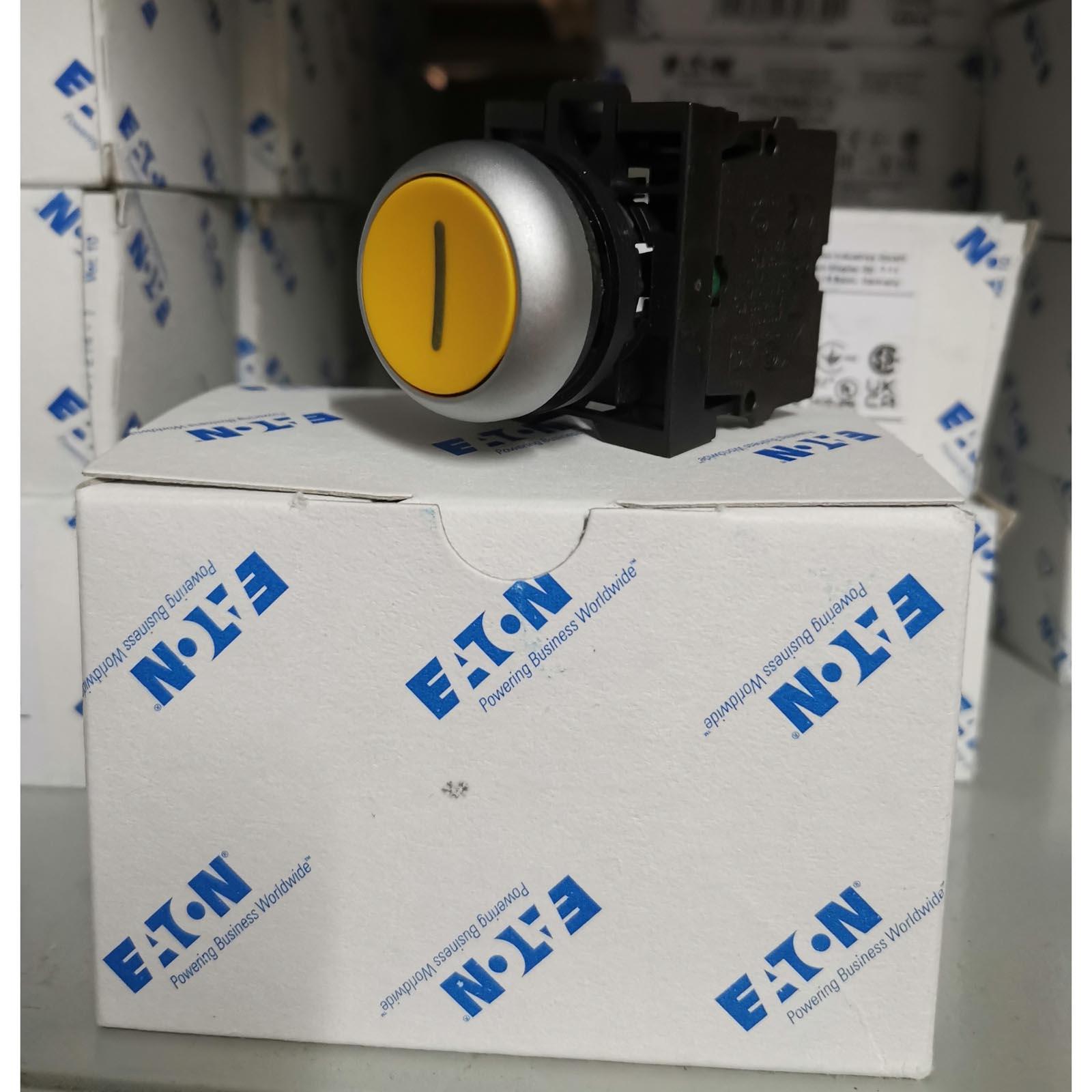 EATON MOELLER按钮M22-D-Y-X1/K10自复位带标志1常开