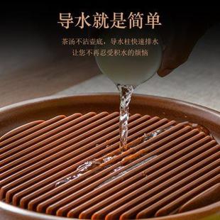 干泡台托盘办公室小茶台功夫茶具 德国工艺电木茶盘家用圆形储水式