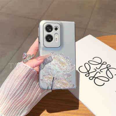 适用于OPPOFINDN2新款莲花富贵金属漆折叠防摔高质感手机壳女款