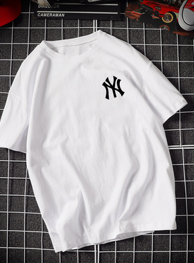 夏季纯棉宽松短袖男士圆领大码NYT恤青少年潮流打底衫欧美潮牌潮