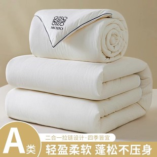 大豆纤维子母被二合一拉链款被子秋冬被加厚保暖棉被学生被芯