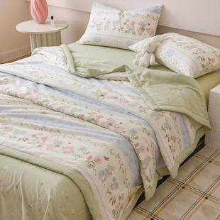 全棉印花夏凉被空调被夏季 纯棉被子学生宿舍棉花棉被可机水洗