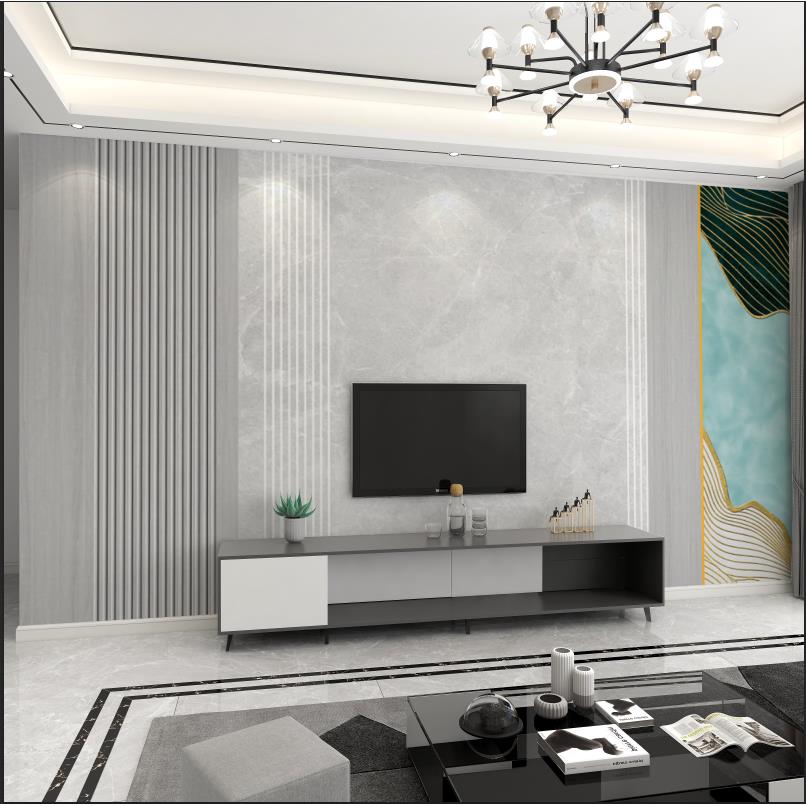 北欧植物墙纸大气电视背景墙壁纸现代简约客厅壁布8D格栅线条墙布