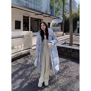 谷纪guji长款羽绒服女过膝超长2025新款韩版宽松加厚大码冬季外套