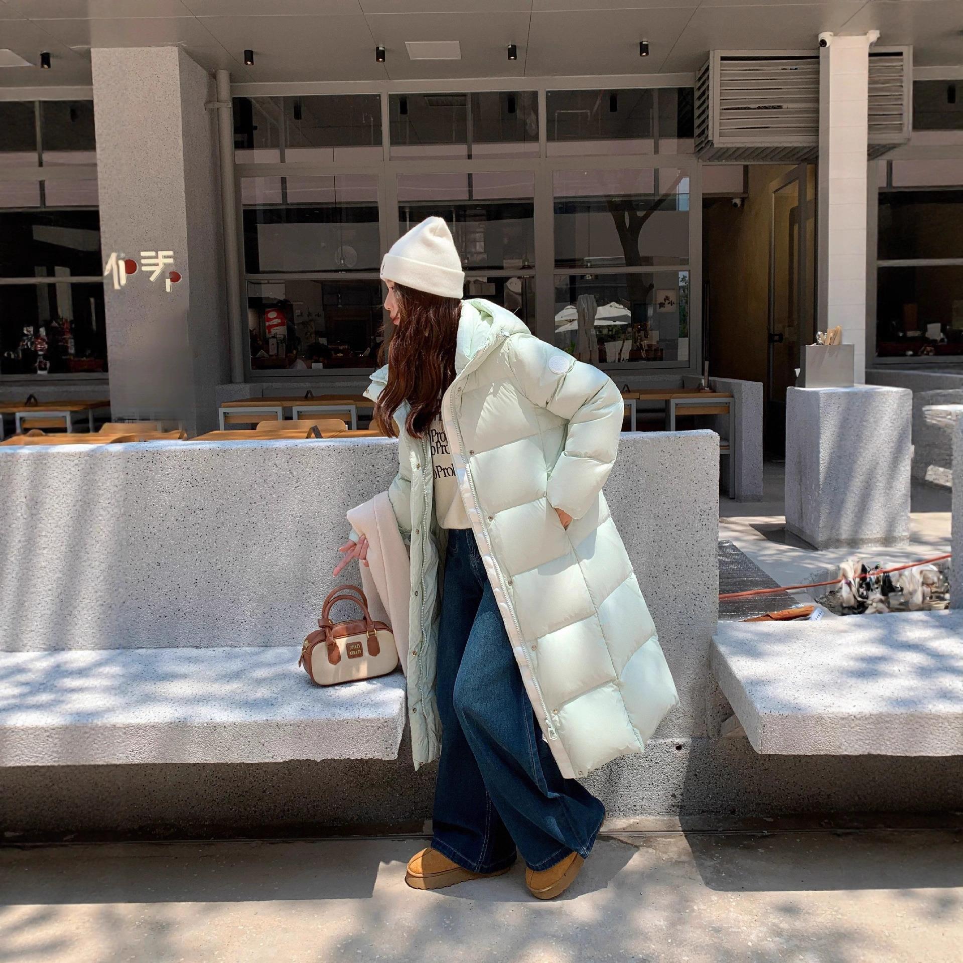 CV凸乆鸟长款羽绒服女过膝加厚保暖宽松90白鸭绒外套官方旗舰店