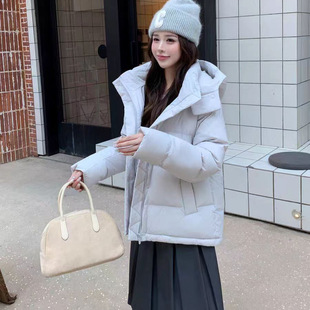 谷纪五格羽绒服女短款加厚连帽宽松收腰小个子泡芙外套官方旗舰店