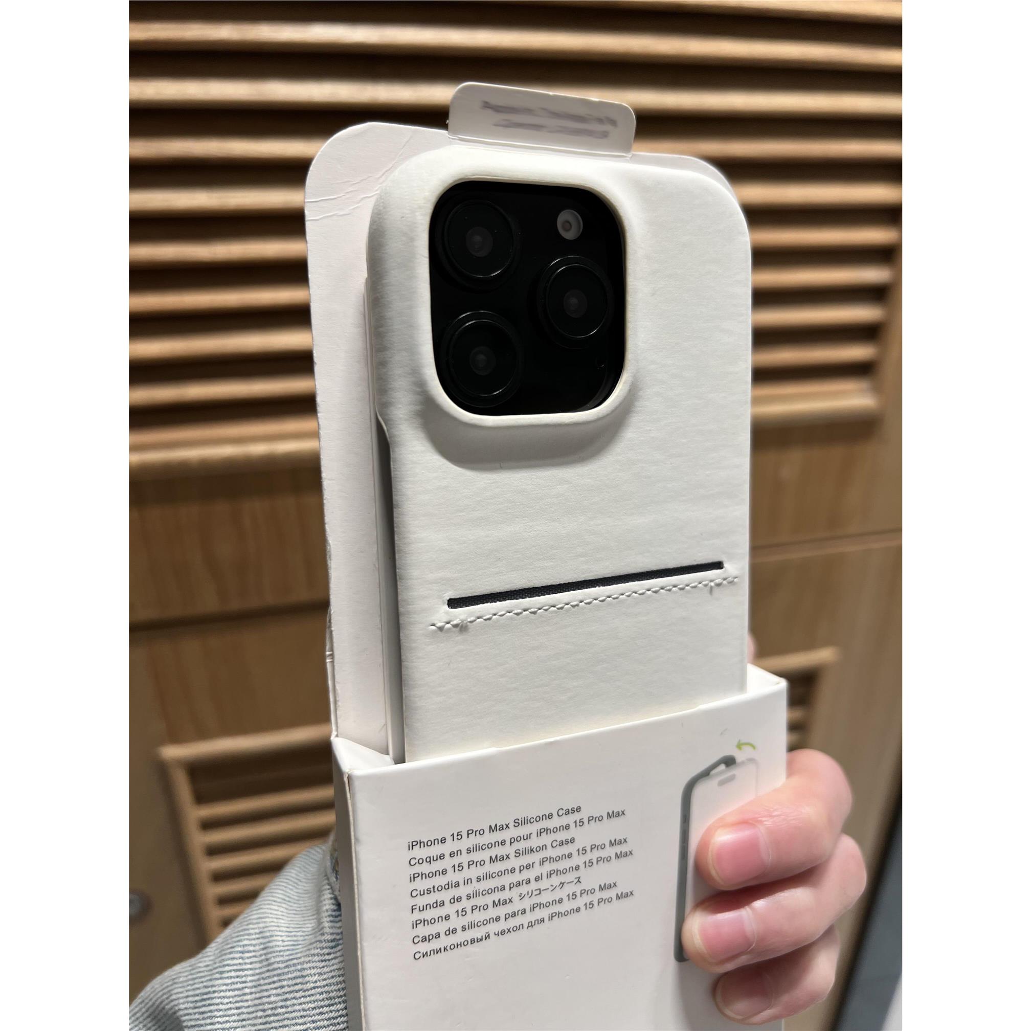 设计感小众插卡轻奢羊巴皮肤感适用苹果16Pro手机壳iphone15promax新款14pro简约16plus半包无边框13防摔12套