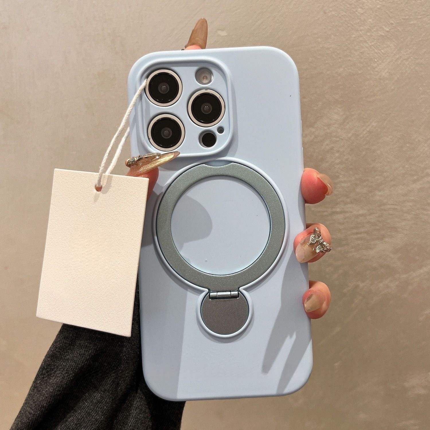 适用于苹果15promax手机壳高级液态硅胶支架iPhone16promax简约高颜值纯色古董白14男女款13全包15防摔16pro