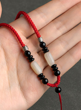 寄予和田玉吊坠绳手工编织挂件绳