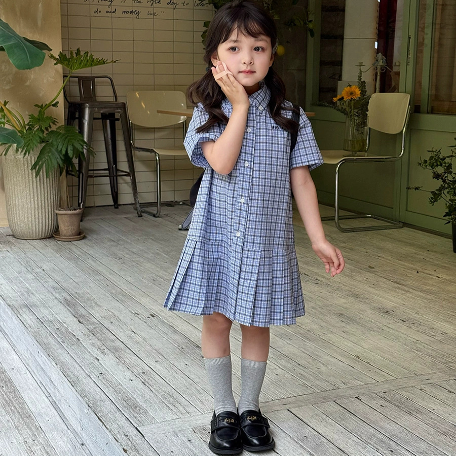 小众学院风格子衬衫裙