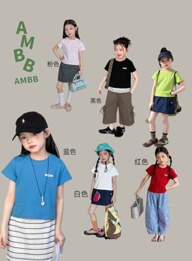 女童休闲正肩T恤儿童夏装打底衫