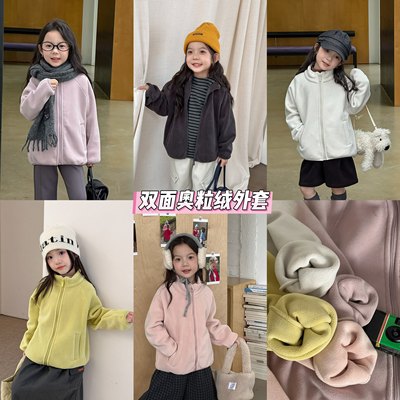Yumi妈女童冬装儿童奥粒绒外套