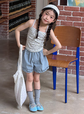 女童碎花背心波点百搭无袖上衣
