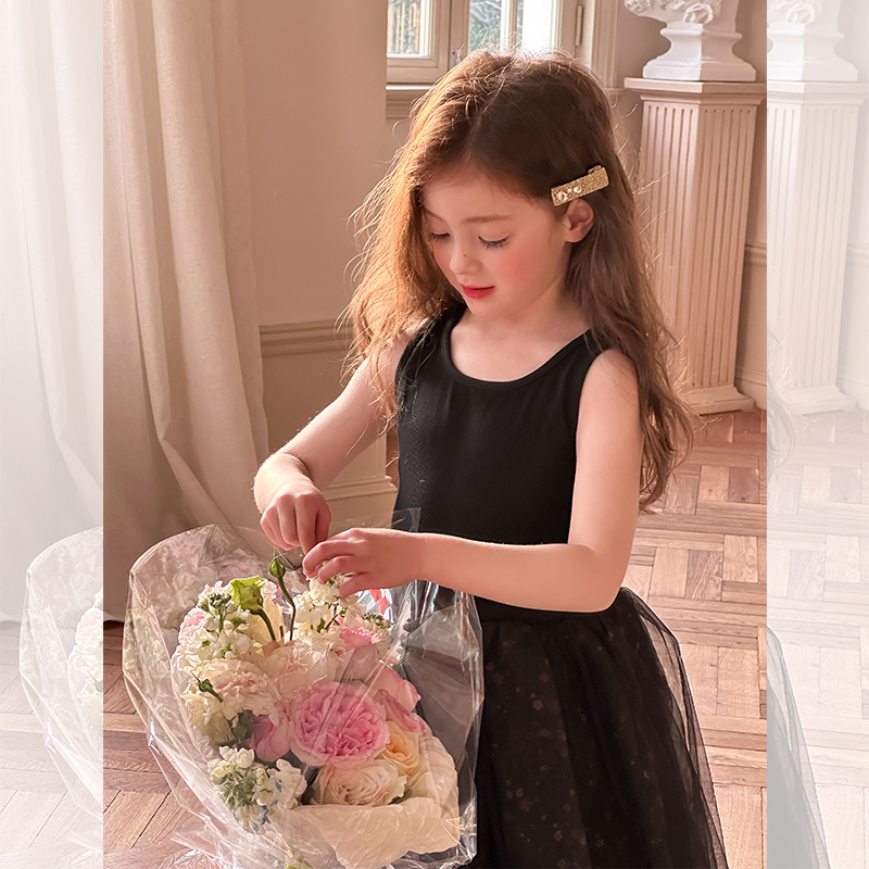 清仓    女童气质公主蓬蓬纱裙韩版无袖拼接背心连衣裙  25B024