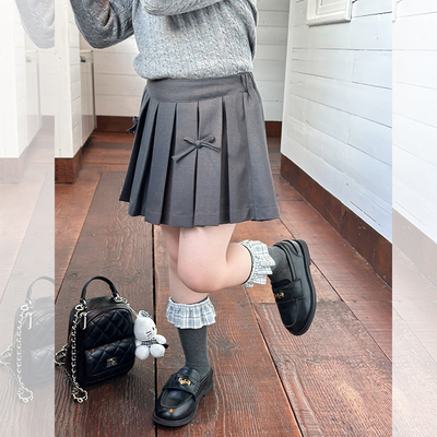 女童辣妹风立体蝴蝶结百褶裙