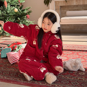 儿童加厚男女童蚕丝棉卡通家居服套装 Yumi妈2025冬季 新款 潮25K017