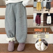 子男女童校园刺绣卫裤 Yumi妈冬装 儿童保暖加厚休闲宽松裤 25M002