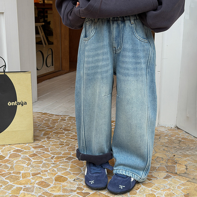 Yumi妈女童复古牛仔裤