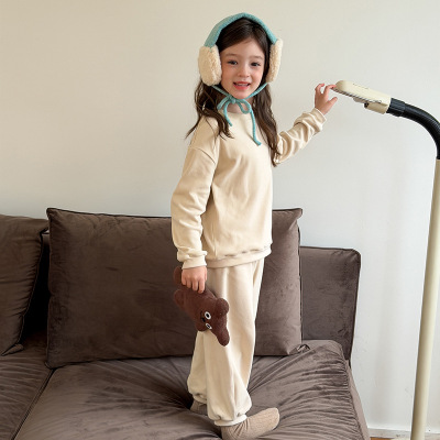 Yumi妈女童保暖加厚绒感家居服