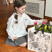 上衣 Yumi妈女童甜美蕾丝连帽衫 儿童气质小V领字母长袖 25B036