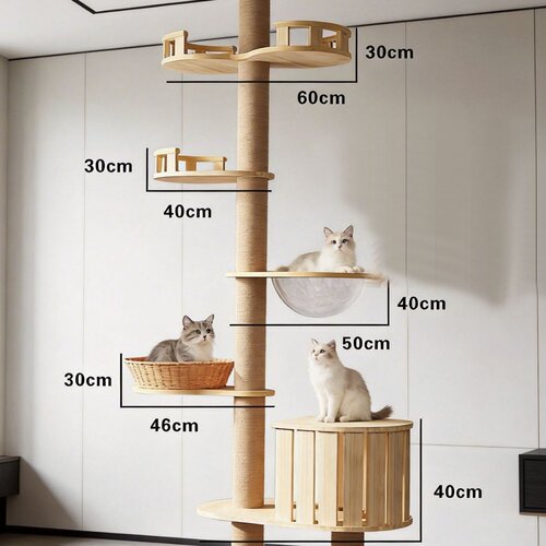 工厂直供通天柱猫爬架猫窝猫树一体玩具猫抓板剑麻大型实木猫跳台