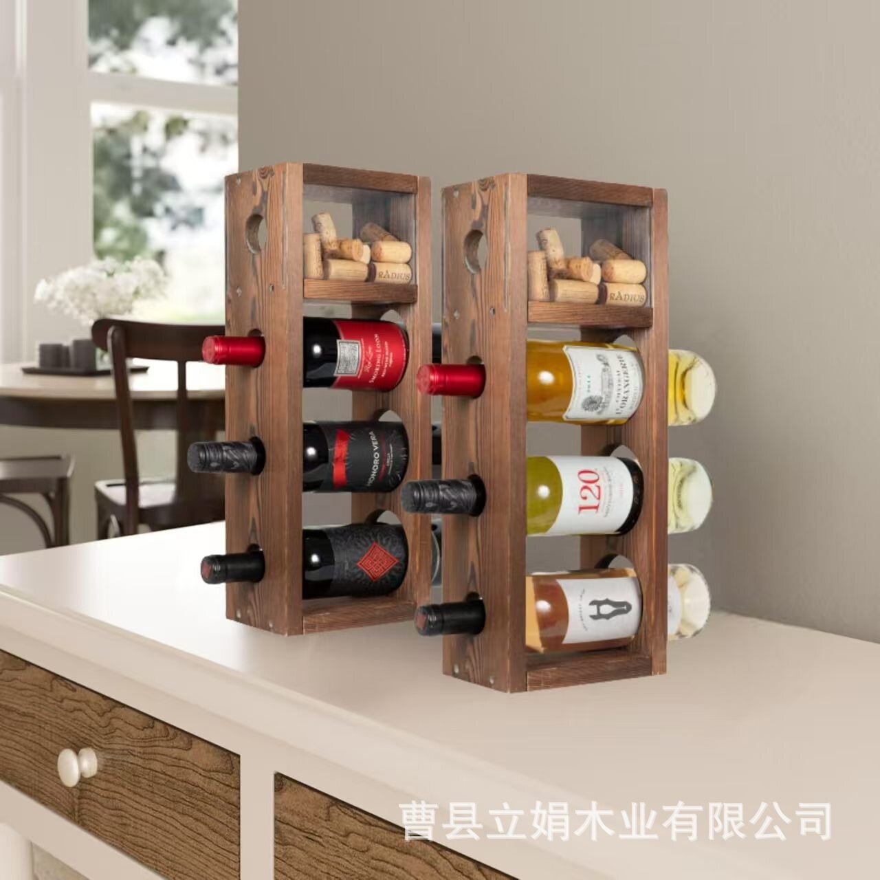 复古实木酒瓶架家用小酒柜多层红酒葡萄酒架酒瓶酒塞收纳存储酒架图片