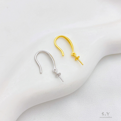 保色S925纯银18K金耳勾耳环耳饰